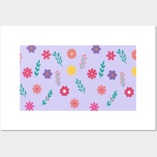 colorful spring floral pattern Posters and Art